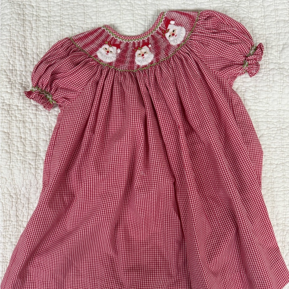 Smocked Christmas Santa dress.
